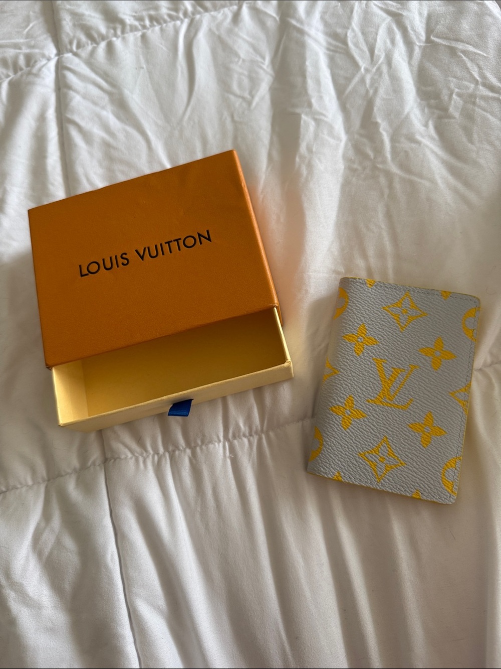 Louis Vuitton Yellow & Gray Monogram Slim Card Wallet